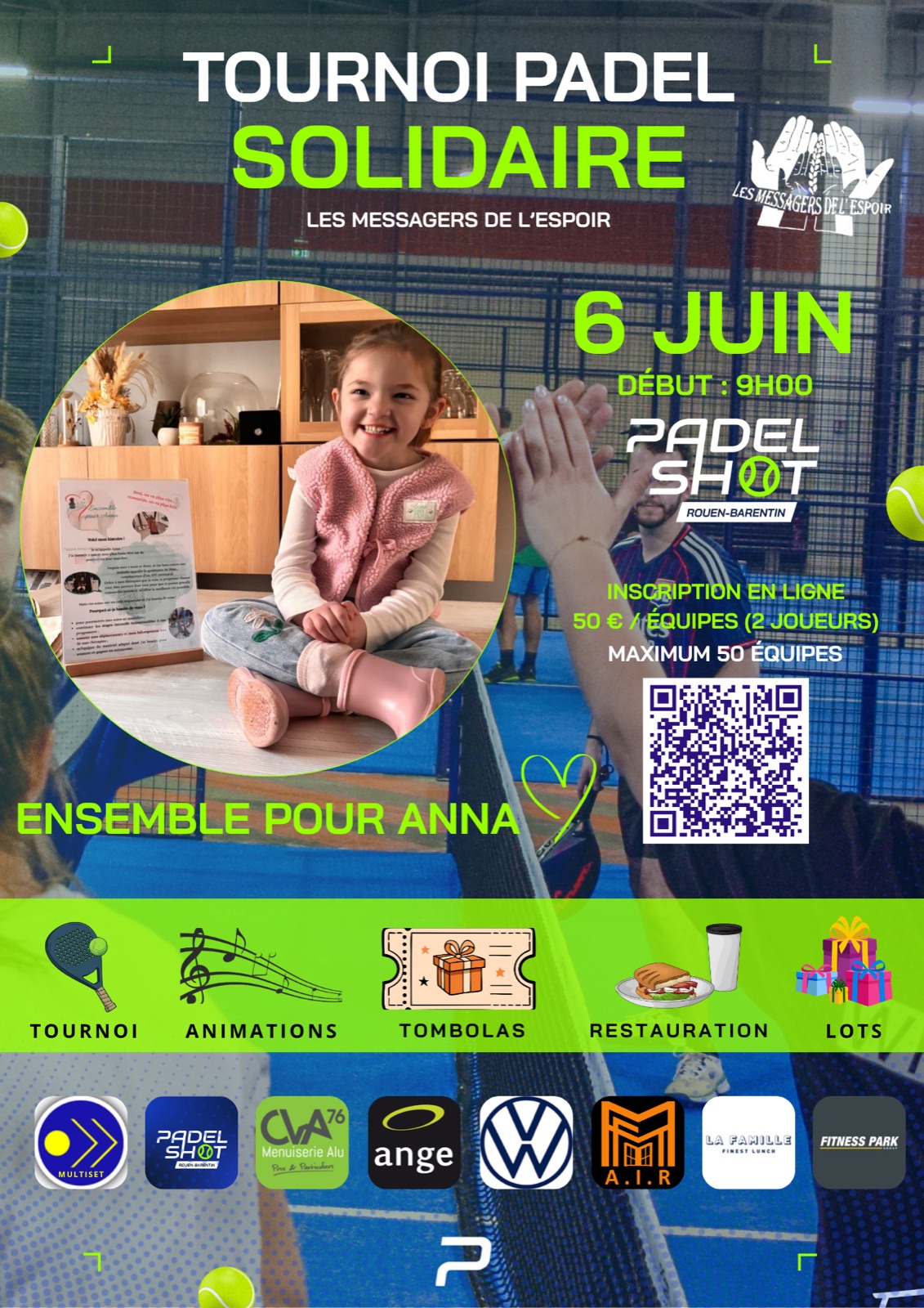 Tournoi Padel Solidaire — Ensemble pour Anna
